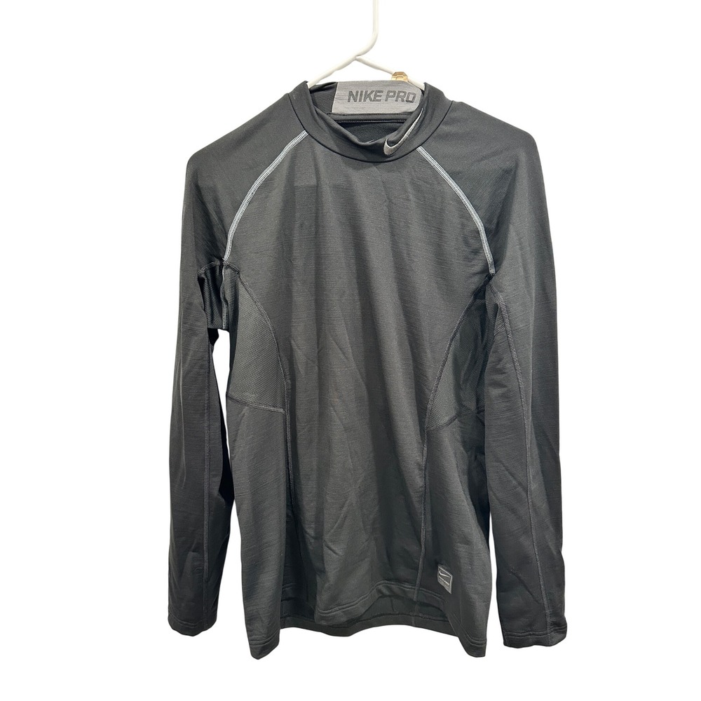 Nike Pro Fitted Long Sleeve Training Top Baselayer Mens Medium Gray Dri Fit